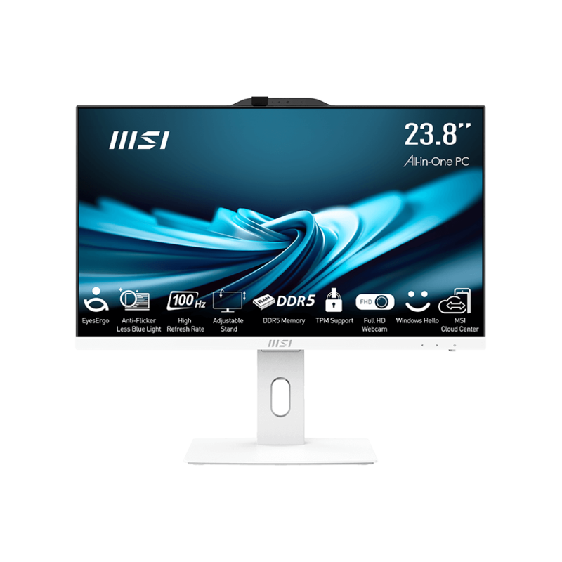 Моноблок MSI PRO AP242P 14M 23.8"(1920x1080 (матовый))/Core i5 14400(2.5Ghz)/16Gb/512PCISSDGb/noDVD/ 730/BT/WiFi/White/DOS + Wireless KB+M (9S6-AE0622-655)