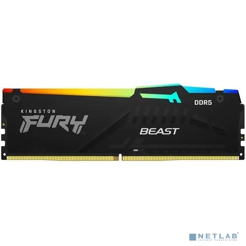 DDR 5 DIMM 32Gb PC41600, 5200Mhz, Kingston FURY Beast Black RGB XMP CL40 (KF552C40BBA-32) (retail)