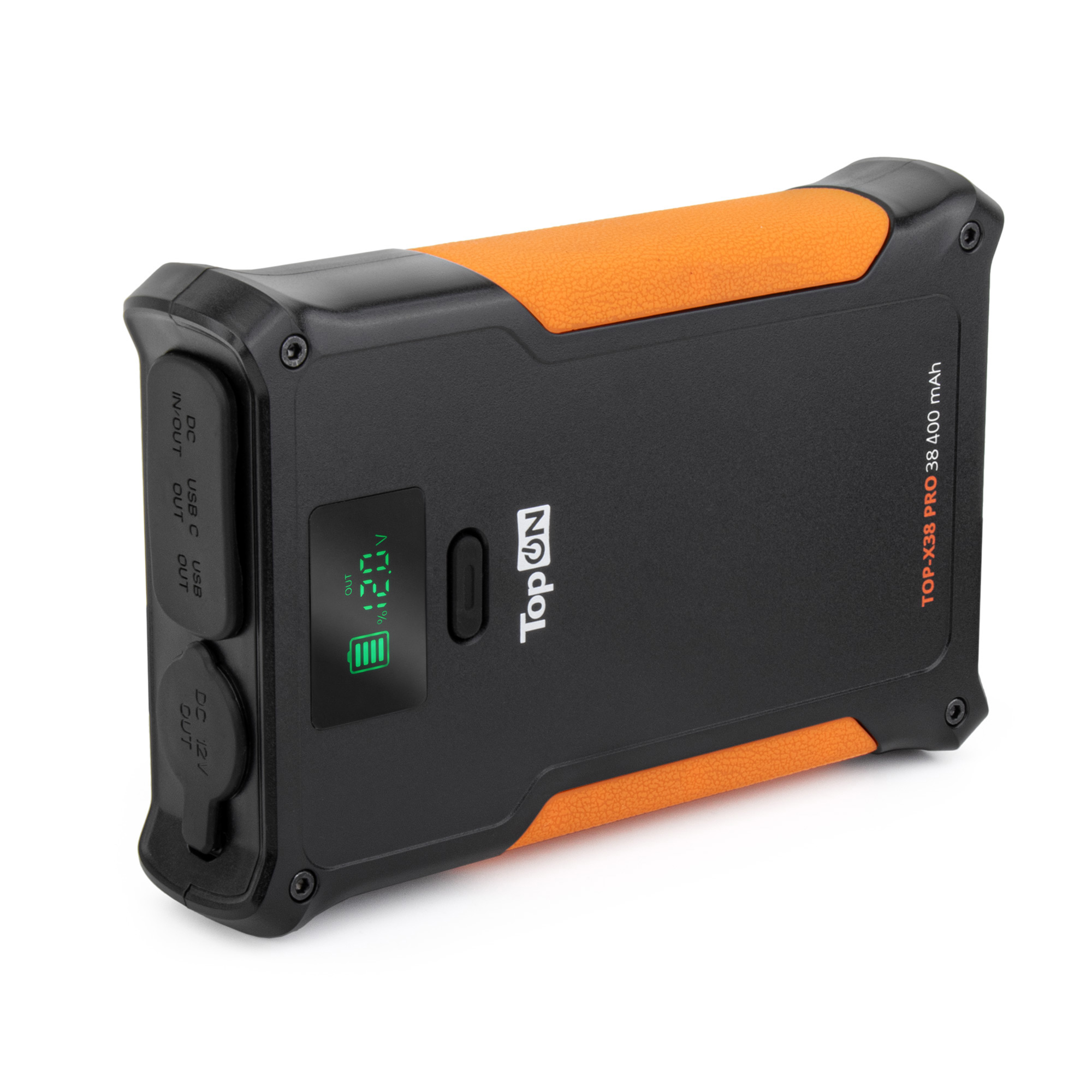 Внешний аккумулятор TopON TOP-X38 PRO 38400mAh DC 84W, Type-C PD 33W, USB QC3.0 18W, авторозетка 160W, защита IP65, LED Черный (TOP-X38PRO)