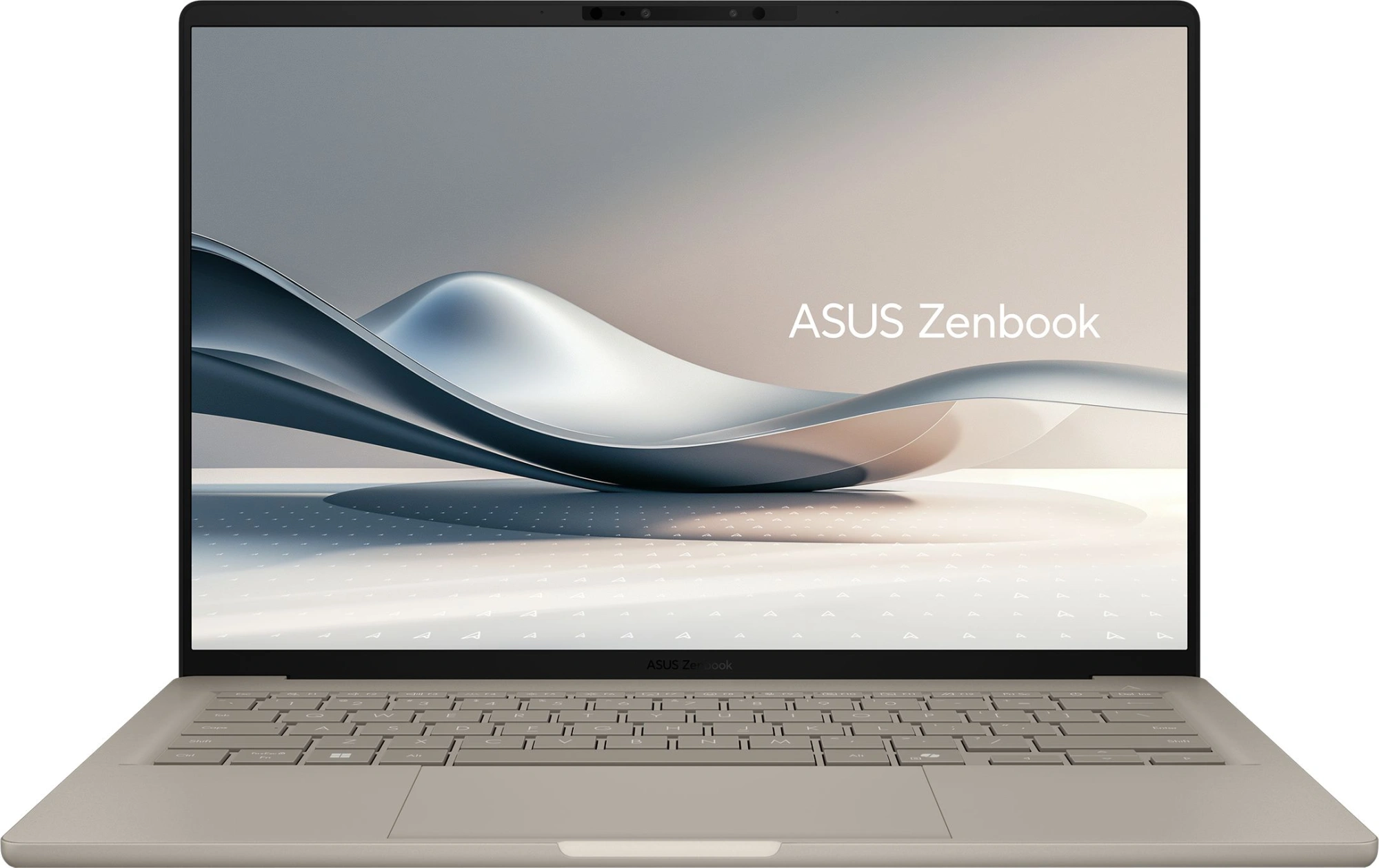 Ноутбук/ ASUS UX3407QA-QD197W 14"(1920x1200 OLED)/Qualcomm Snapdragon X X1-26-100(2.98Ghz)/16384Mb/512PCISSDGb/noDVD/Cam/BT/WiFi/70WHr/war 1y/0.98kg/Zabriskie Beige/Win11Home (90NB1501-M00850)