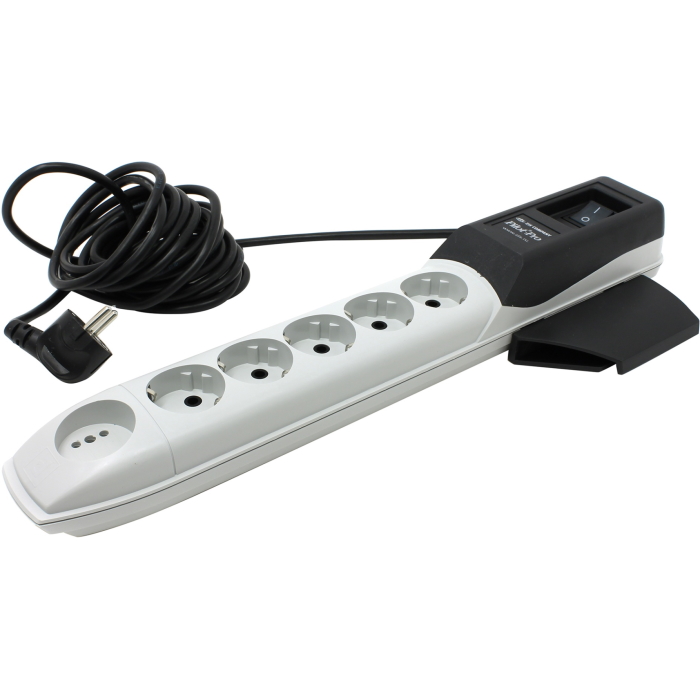 Сетевой фильтр Pilot Pro GP 6 розеток (5 евро + 1Gadget Parking) 5 м, автомат защиты/ Surge protector Pilot PRO GP6 outlets (5 euro + 1 without ground) 10A / 2.2kVt, 5m, automatic circuit-breaker (PILOT PRO 5M)