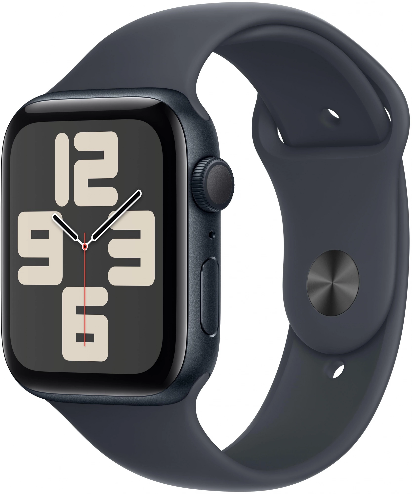 Смарт-часы Apple Watch SE 2024 A2723 44мм OLED корп.темная ночь Sport Band рем.темная ночь разм.брасл.:S/M (MXEJ3ZP/A)