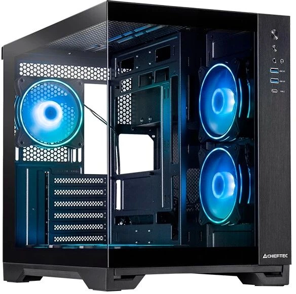 Корпус Chieftec Visio черный без БП ATX 2x80mm 4x120mm 2x140mm 1xUSB2.0 2xUSB3.0 audio bott PSU (GM-30B-TG-OP)