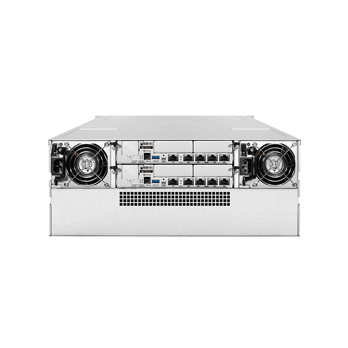 EonStor GS 2000 4U/ 24bay, dual redundant co ntroller subsystem including 2x12Gb/ s SAS EXP. ports, 8x1G iSCSI ports +4x host board slot(s), 4x4GB, 2x(PSU+FAN Module), 2x(SuperCa p.+Flash module), 24xdrive trays and 1xRackmount kit (GS2024R0C0F0D-8U32)