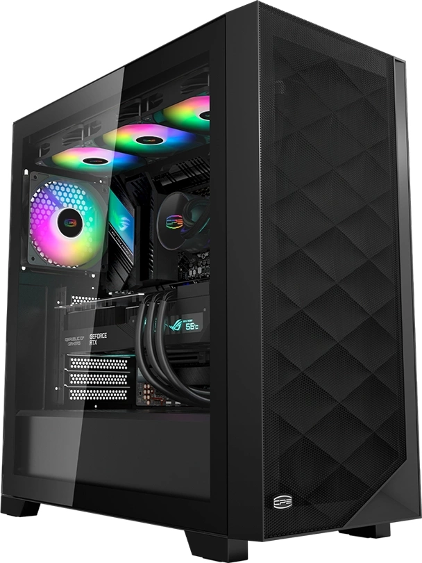 Корпус PcCooler C3D510 BK ARGB черный без БП ATX 3x120mm 2xUSB3.0 1xUSB3.1 audio bott PSU (C3D510-BKP3-GL)