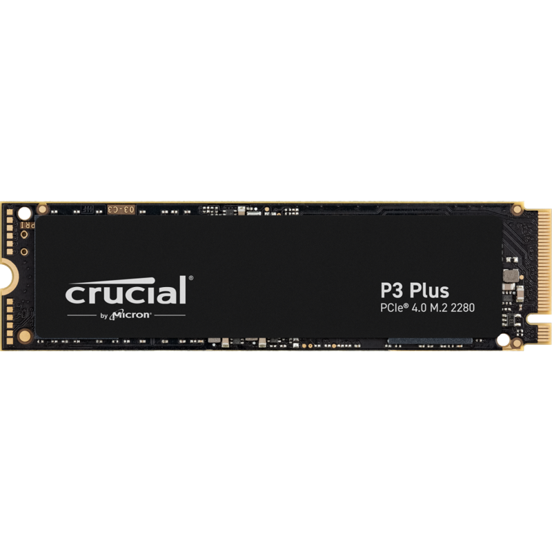Crucial SSD P3 Plus, 2000GB, M.2(22x80mm), NVMe, PCIe 3.0 x4, QLC, R/ W 5000/ 4200MB/ s, IOPs н.д./ н.д., TBW 440, DWPD 0.1 (12 мес.) (CT2000P3PSSD8)