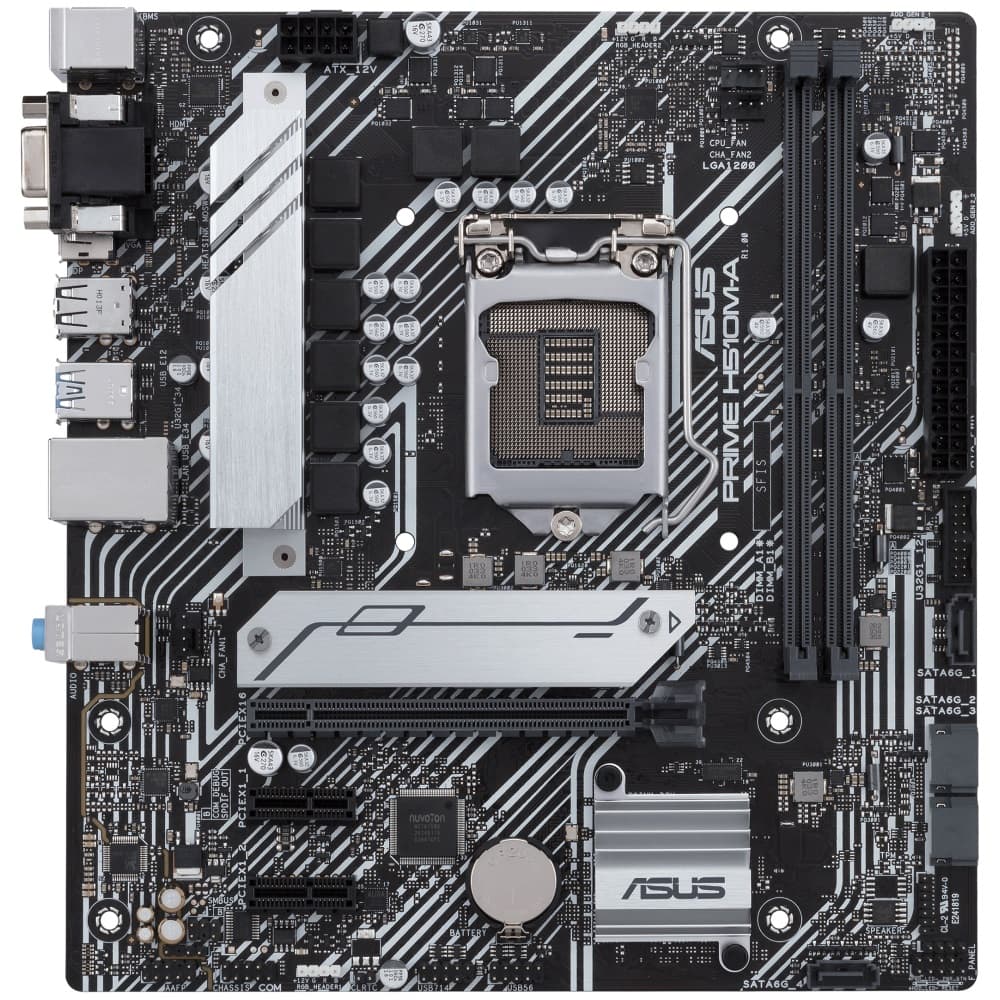 Материнская плата ASUS PRIME H510M-A Soc-1200 Intel H510 2xDDR4 mATX AC`97 8ch(7.1) GbLAN+VGA+HDMI+DP (90MB17C0-M0EAY0)