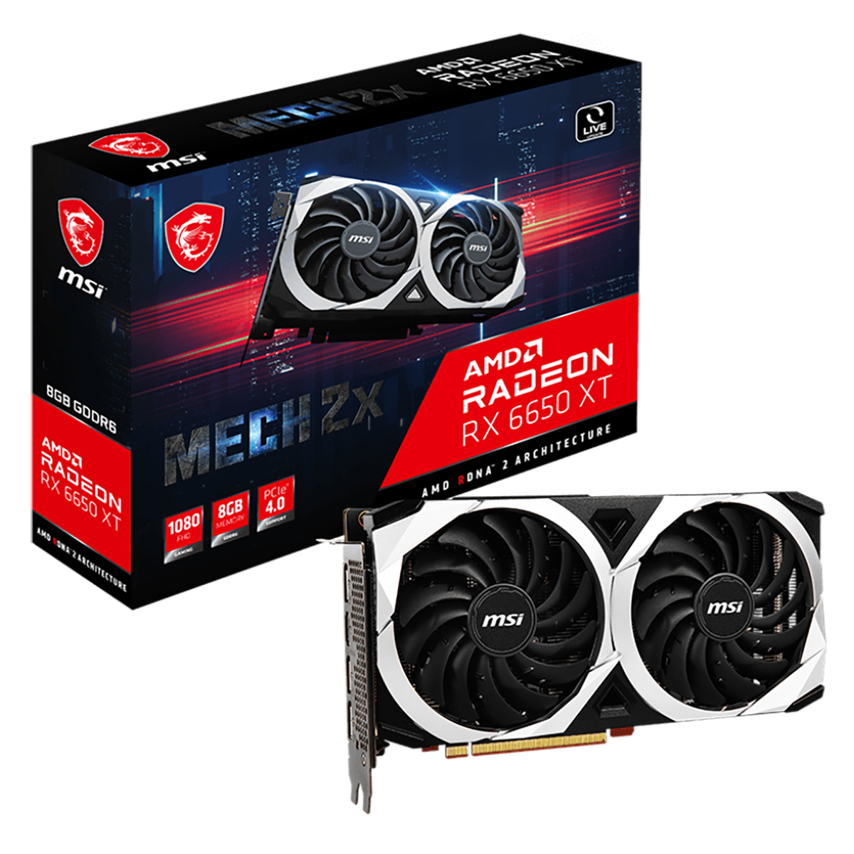 RX6650XT MECH 2X 8GB GDDR6 128-bit HDMI 3xDP 2FAN RTL (RX 6650 XT MECH 2X 8G)