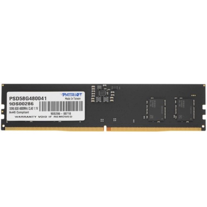 Модуль памяти Patriot DDR5 SL 8GB 4800MHZ UDIMM PC5-38400 CL40 ECC 1.1V (PSD58G480041)