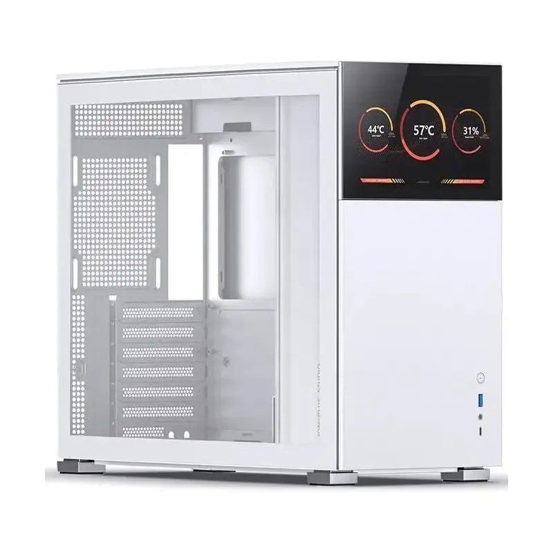Корпус без блока питания/ Case JONSBO D41 STD SCREEN, Midi-Tower, no fan, 1xUSB-A 3.2 + 1xUSB-C 3.2, ATX, mATX, White (D41 STD SC WHITE)