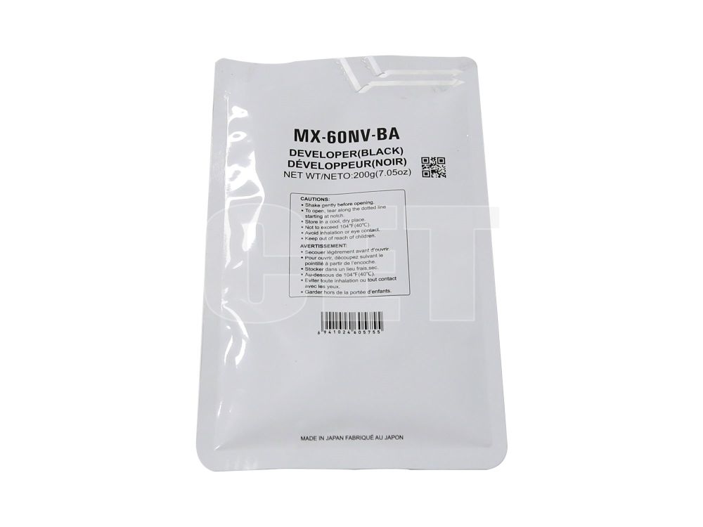 Девелопер MX-60NVBA для SHARP MX-3050N/ 4050N/ 5070N/ C3081R/ C5081D (CET) Black, 200г, 500000 стр., CET171009