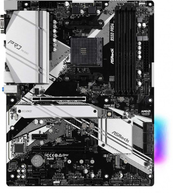 Материнская плата ASROCK B550 PRO4, AM4, B550, 4*DDR4, 6*SATA, 2*M.2, 5*USB 3.2, Type-C, 6*PCIx16, 2*PCIx1, 1*M.2 (Key E), HDMI+D-Sub, ATX