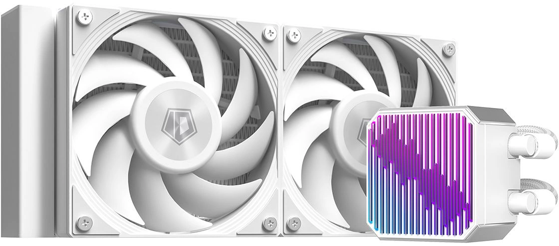 Система водяного охлаждения ID-Cooling DX240 Max Soc-AM5/ AM4/ 1200/ 1700/ 1851 белый 4-pin 32.5dB Al+Cu 300W Ret (DX240 MAX WHITE)