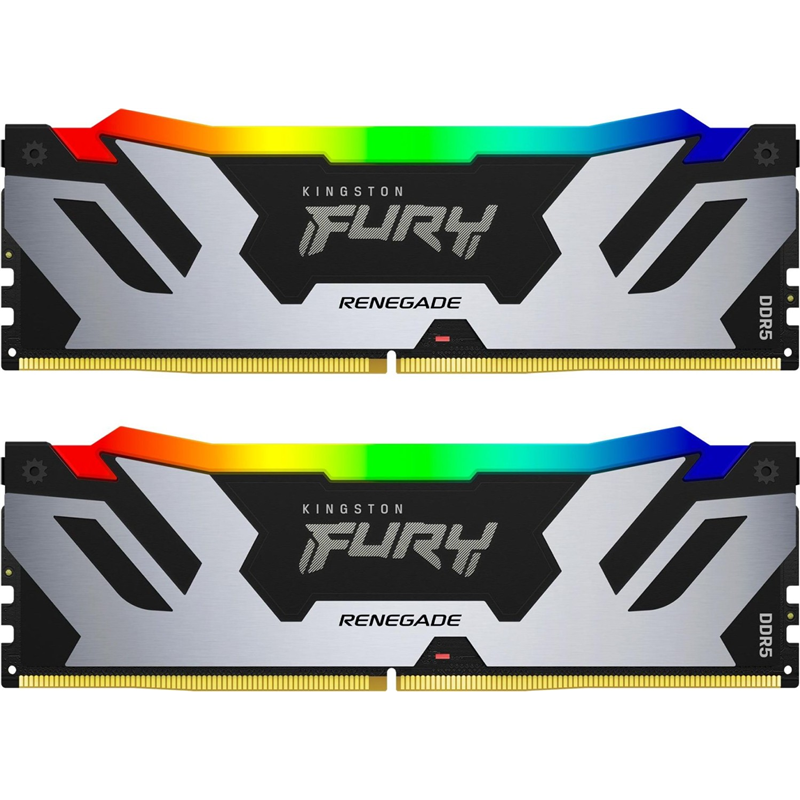 DDR 5 DIMM 32Gb PC48000, 6000Mhz, Kingston FURY Renegade Silver RGB XMP CL32 (Kit of 2) (KF560C32RSAK2-32) (retail)