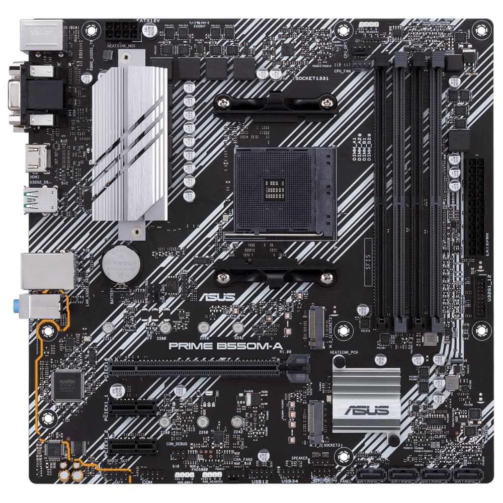 Материнская плата ASUS PRIME B550M-A AM4 microATX 4xDDR4 PCIEx16 2xPCIEx1 2xM.2 VGA DVI HDMI GLAN RTL {10} (90MB14I0-M0EAY0)