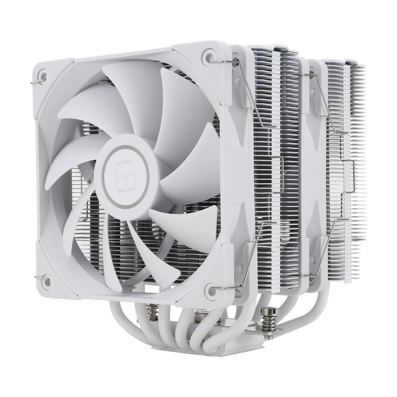 Кулер для процессора/ Thermalright Peerless Assassin 120 White (4-pin PWM, 157mm, Ni/Cu, 6x6mm, 2x120mm, 66.17CFM, 25.6dBA, 1550RPM, S: 2011, -3, 2066, 1200, 1700, 1851, 115x, AM4, AM5, white) (PA120-WH)