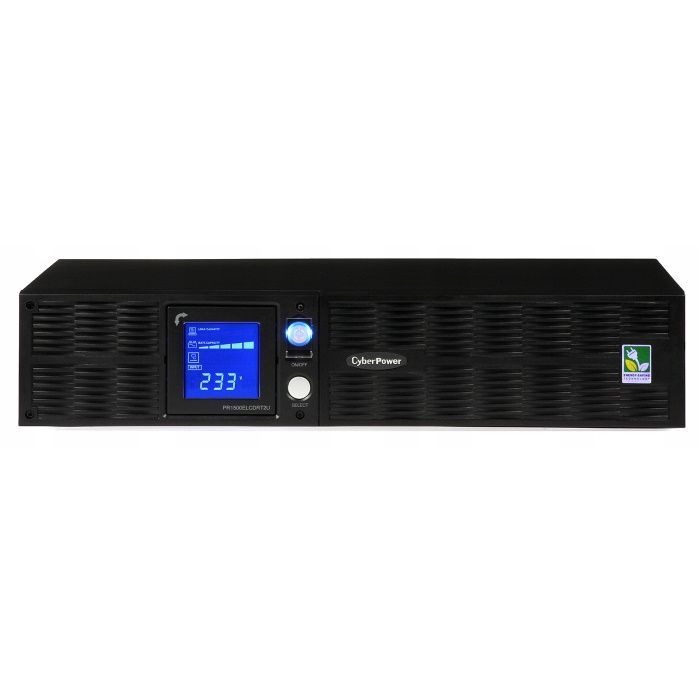 Источник бесперебойного питания CyberPower PR1500ELCDRT2U, Rackmount, Line-Interactive, 1500VA/ 1350W, 8 IEC-320 С13, USB, RJ11/ RJ45, SNMPslot, LCD, Black