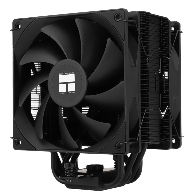 Кулер для процессора/ Thermalright Burst Assasin 120 EVO Dark (4-pin PWM, 156mm, Ni/CU, 6x6mm, 2x120mm, 66.17CFM, 25.6dBA, 1550RPM, S: 1700, 1200, 115X, AM5, AM4) (BA120-EVO-DARK)