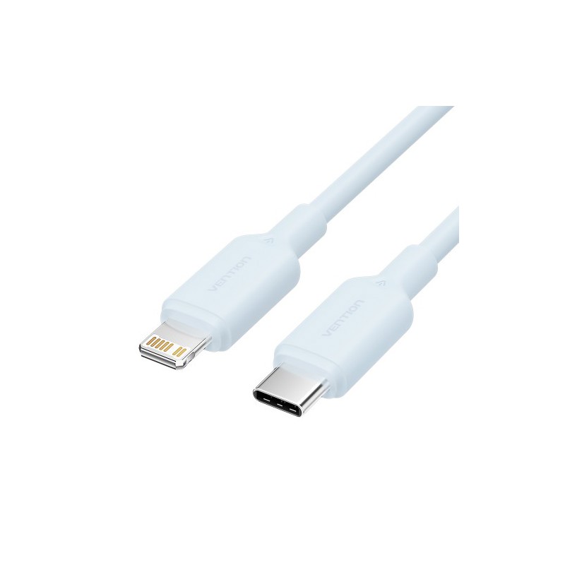 Кабель Vention USB 2.0 CM/Lightning 8M для iPad/iPhone 3A - 1м. Голубой (LAKSF)