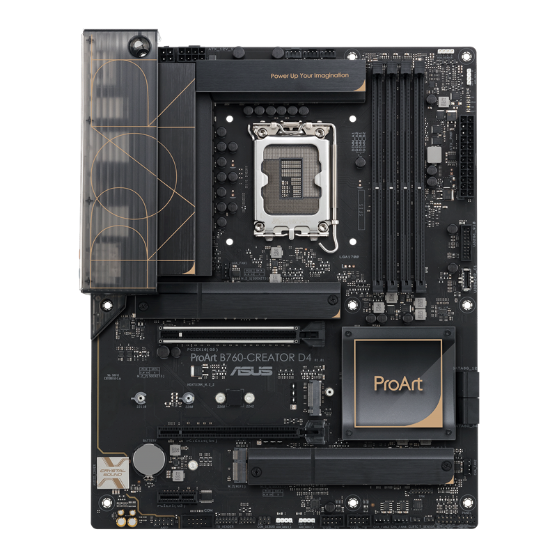 Материнская плата ASUS PROART B760-CREATOR D4 Soc-1700 Intel B760 4xDDR4 ATX AC`97 8ch(7.1) 1 x 2.5Gigabit + Gigabit Ethernet RAID+HDMI+DP (90MB1DU0-M0EAY0)