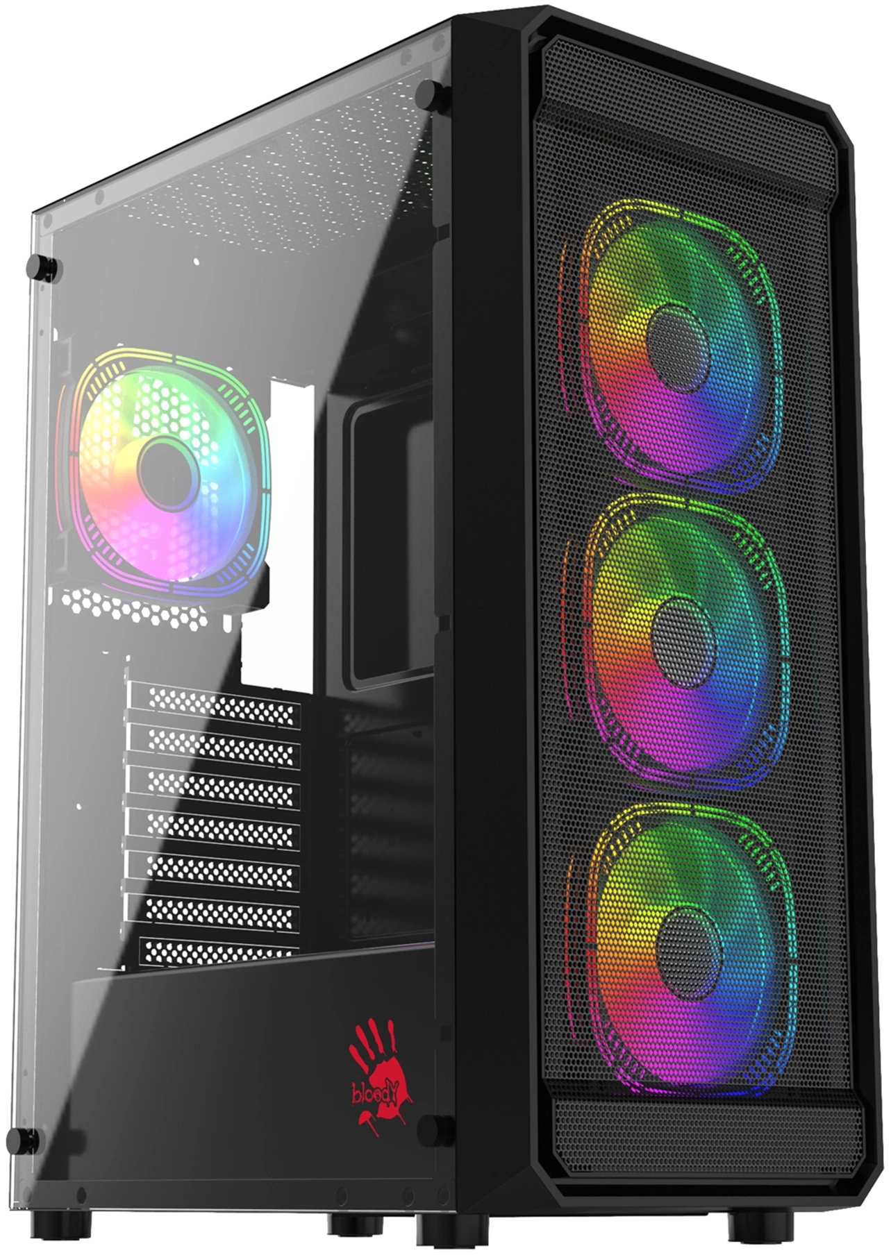 Корпус Bloody BD-CC114 черный без БП ATX 8x120mm 1xUSB2.0 1xUSB3.0 audio bott PSU (BD-CC114-BK)
