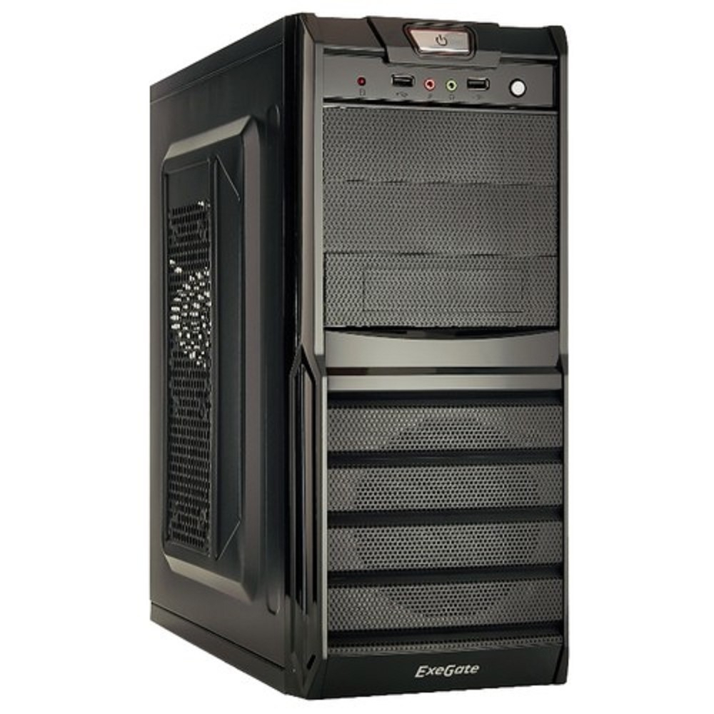 Exegate EX278402RUS Корпус Miditower Exegate XP-329S Black, ATX, , 2*USB, Audio