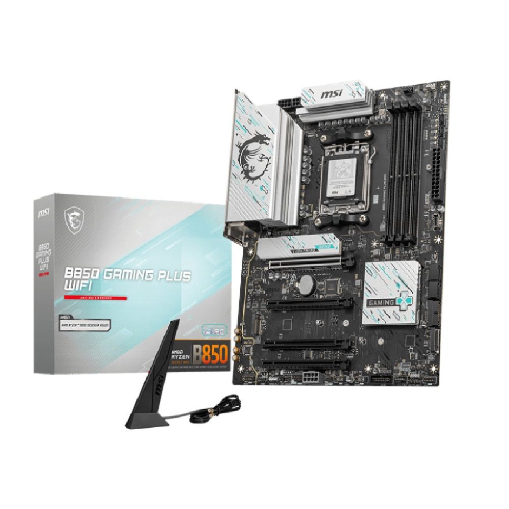 Материнская плата MSI Bad Pack B850 GAMING PLUS WIFI B850, AM5, 4*DDR5, 4*PCIEx16, 3*M.2, 3*TypeC, 1*USB3.2Gen2, 5*USB3.2Gen1, 8*USB2.0, 4*SATA3.0, 5G, DP, ATX, RTL (B850 GAMING PLUS WIFI||BP)