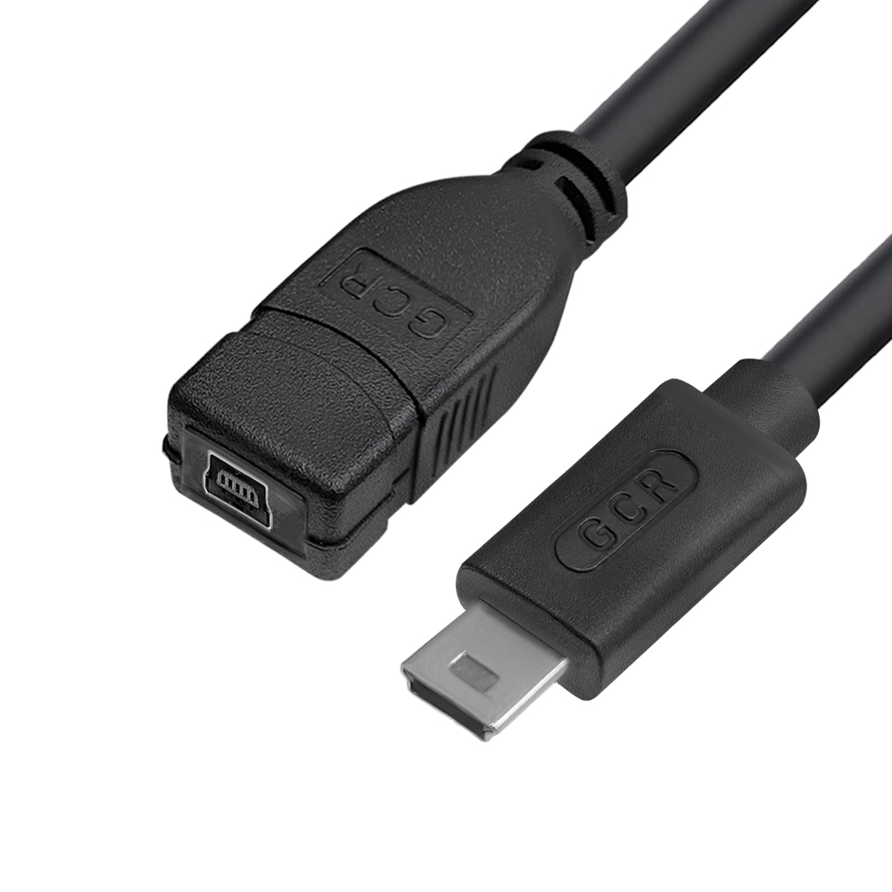 GCR Удлинитель 1.0m MiniUSB, M/F, черный, GCR-52445