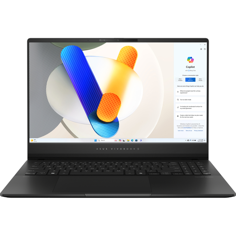 Ноутбук Asus Vivobook S 15 OLED S5506MA-MA066W Core Ultra 5 125H 16Gb SSD1Tb Intel Arc 15.6" OLED 3K (2880x1620) Windows 11 Home black WiFi BT Cam (90NB14E1-M004X0)