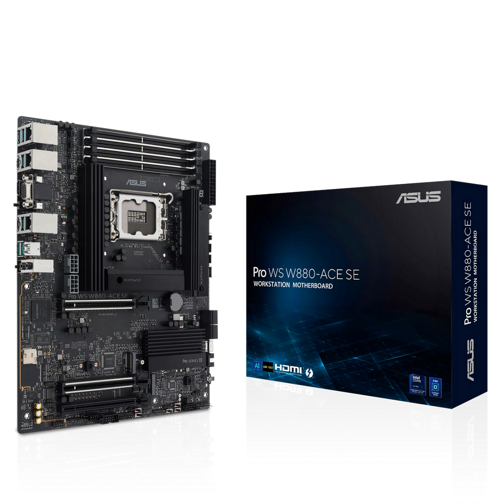 Материнская плата ASUS PRO WS W880-ACE SE LGA 1851 ATX 4xDDR5 3xPCIEx16 4xM.2 Thunderbolt USB-C HDMI VGA 2x2.5GLAN (90MB1KV0-M0EAY0)