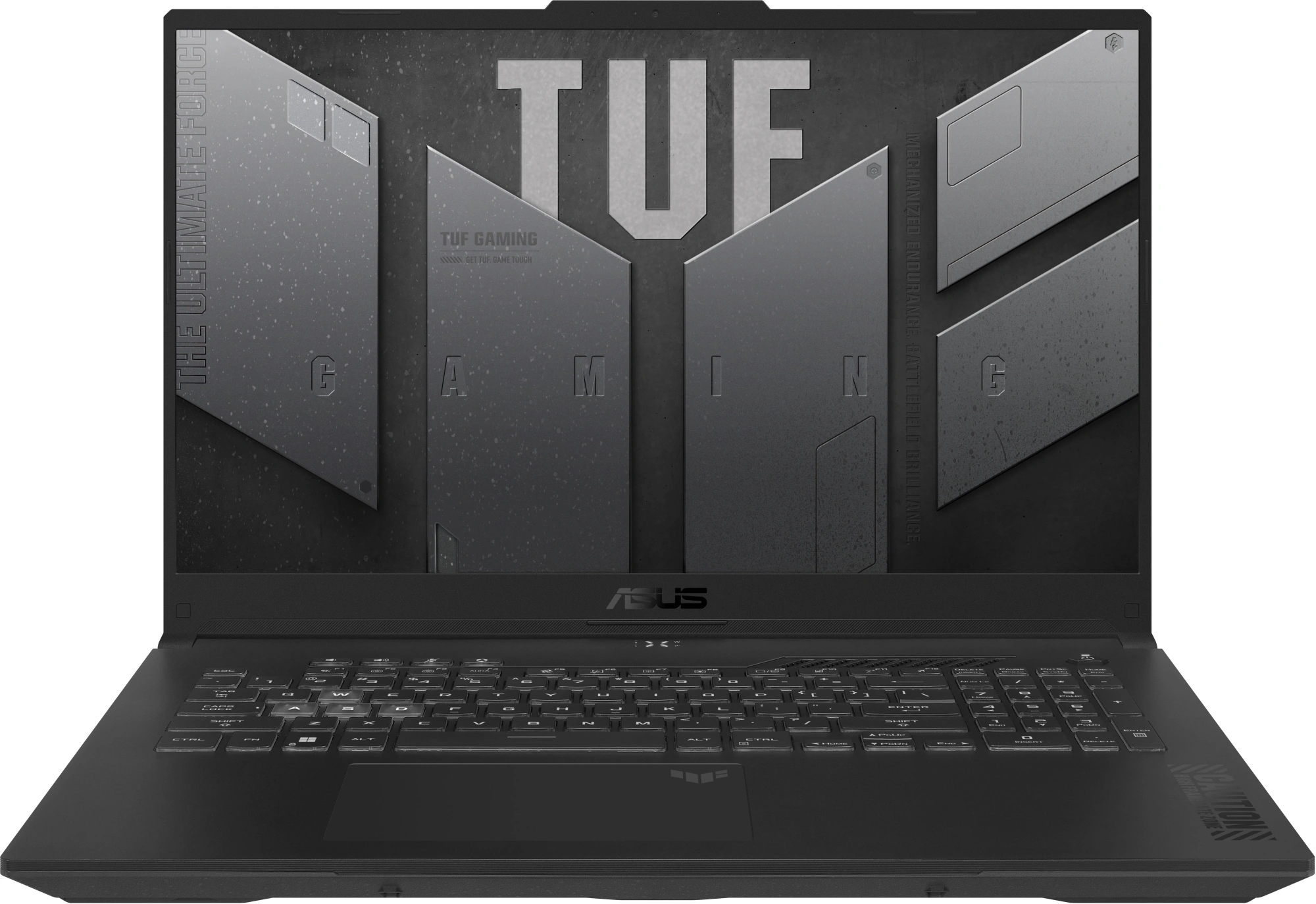 Ноутбук ASUS TUF A17 FA707NUG-HX182 17.3"(1920x1080 (матовый, 144Hz) IPS)/ AMD Ryzen 7 7445HS(3.55Ghz)/ 16384Mb/ 512PCISSDGb/ noDVD/ Ext:nVidia GeForce RTX4050(6144Mb)/ Cam/ BT/ WiFi/ 56WHr/ war 1y/ 2.6kg/ Mecha (90NR0EF5-M00AX0)