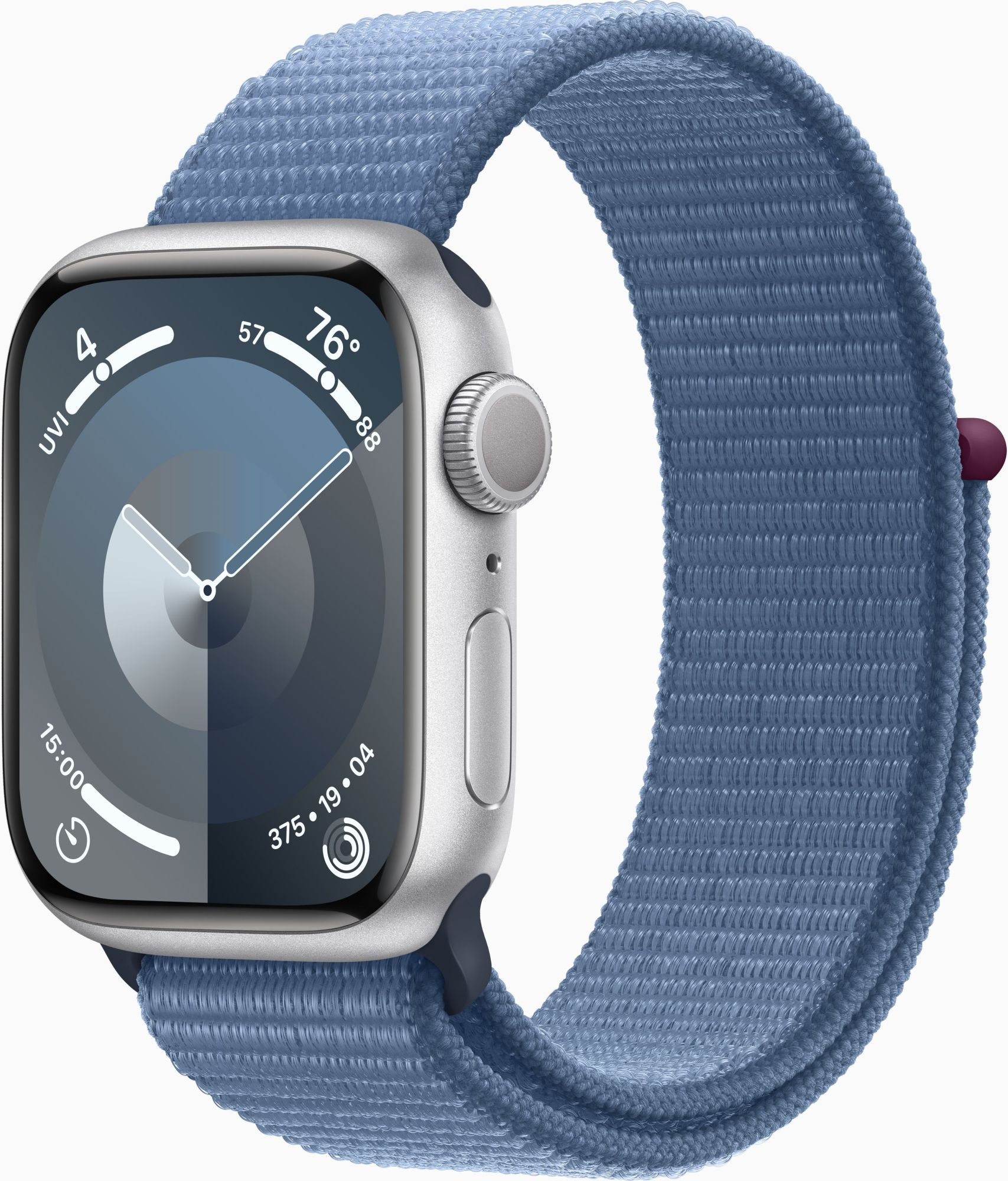 Смарт-часы Apple Watch Series 9 A2978 41мм OLED корп.серебристый Sport Loop рем.синий разм.брасл.:130-200мм (MR923LL/ A) (MR923LL/A)
