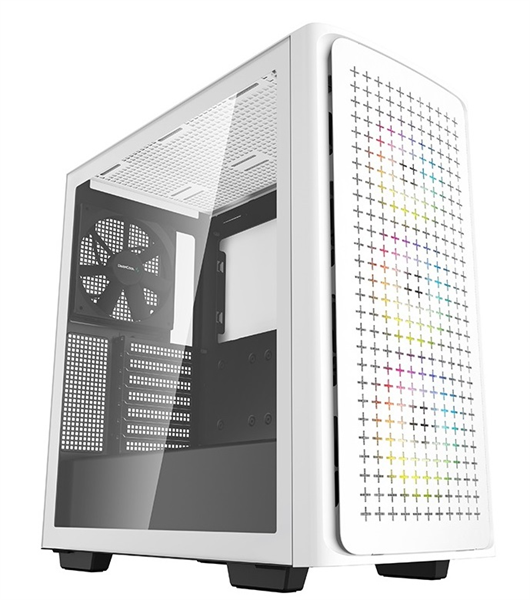 корпус Deepcool CK560 WH без БП, боковое окно (закаленное стекло), 3xARGB LED 120мм вентилятора спереди и 1x140мм вентилятор сзади, белый, ATX