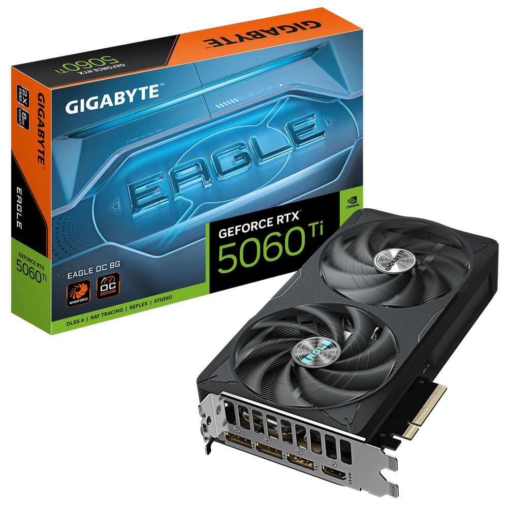 Видеокарта Gigabyte Bad Pack RTX5060Ti EAGLE OC 8GB GDDR7 128bit 3xDP HDMI 2FAN RTL bp (GV-N506TEAGLE OC-8GD||BP)