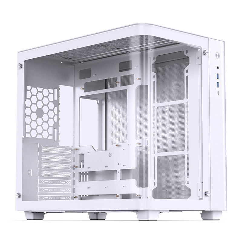 Корпус без блока питания/ Case JONSBO TK-3 White, Midi-Tower, TG, no fan, 2xUSB-A 3.2 + 1xUSB-C 3.2, ATX, mATX, mITX White