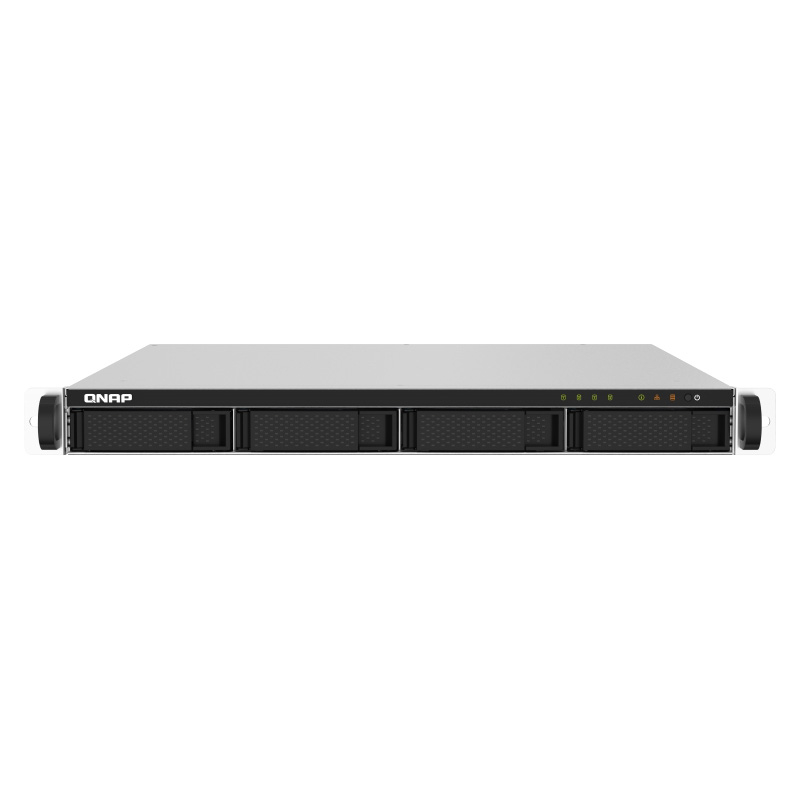 SMB QNAP TS-432PXU-RP-2G 4-Bay quad-core 1.7 GHz rackmount NAS with 250W redundant PSU, 2GB DDR4 UDIMM RAM (max 16GB), SATA 6Gb/ s, 2x 10GbE SFP+ LAN, 2x 2.5 GbE LAN, 1x PCIe Gen2 x2 slot. W/ o RAIL-B02