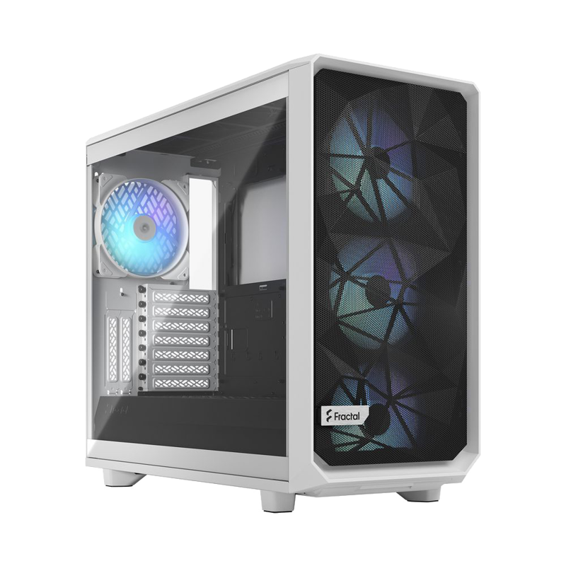 Корпус ПК без блока питания/ Case Fractal Design Meshify 2 RGB TG Clear Tint, Midi-Tower, 4x140mm RGB, 2xUSB-A 3.2 + 1xUSB 3.2 Type-C E-ATX, ATX, mATX, mITX White (FD-C-MES2A-08)