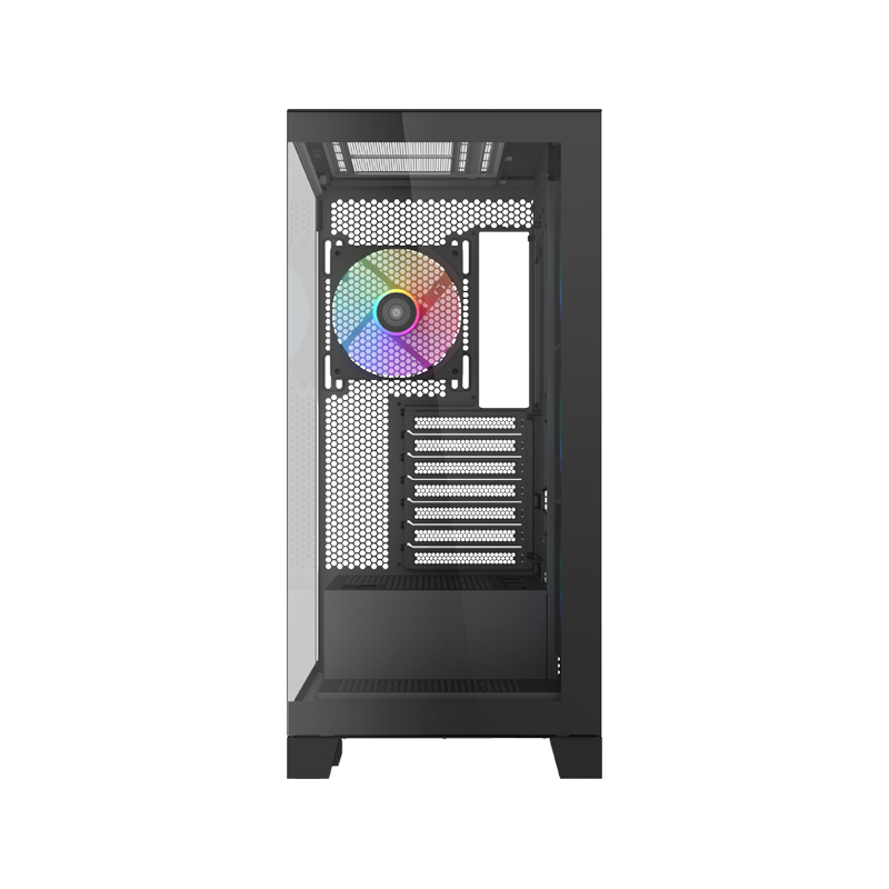 Корпус ПК без блока питания/ Case SAMA V50 Black, Midi-Tower, TG, 4x120mm ARGB, 2xUSB 3.0 + 1xUSB 3.1 Type-C, ATX, mATX, mITX Black (V50-BKADA4X1-GL)