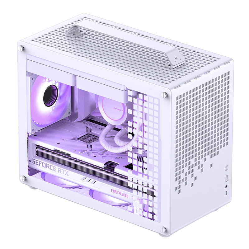 Корпус без блока питания/ Case JONSBO Z20, Mini-Tower, TG, no fan, 1xUSB-A 3.2 + 1xUSB-C 3.2, mATX, mITX White (Z20 WHITE)