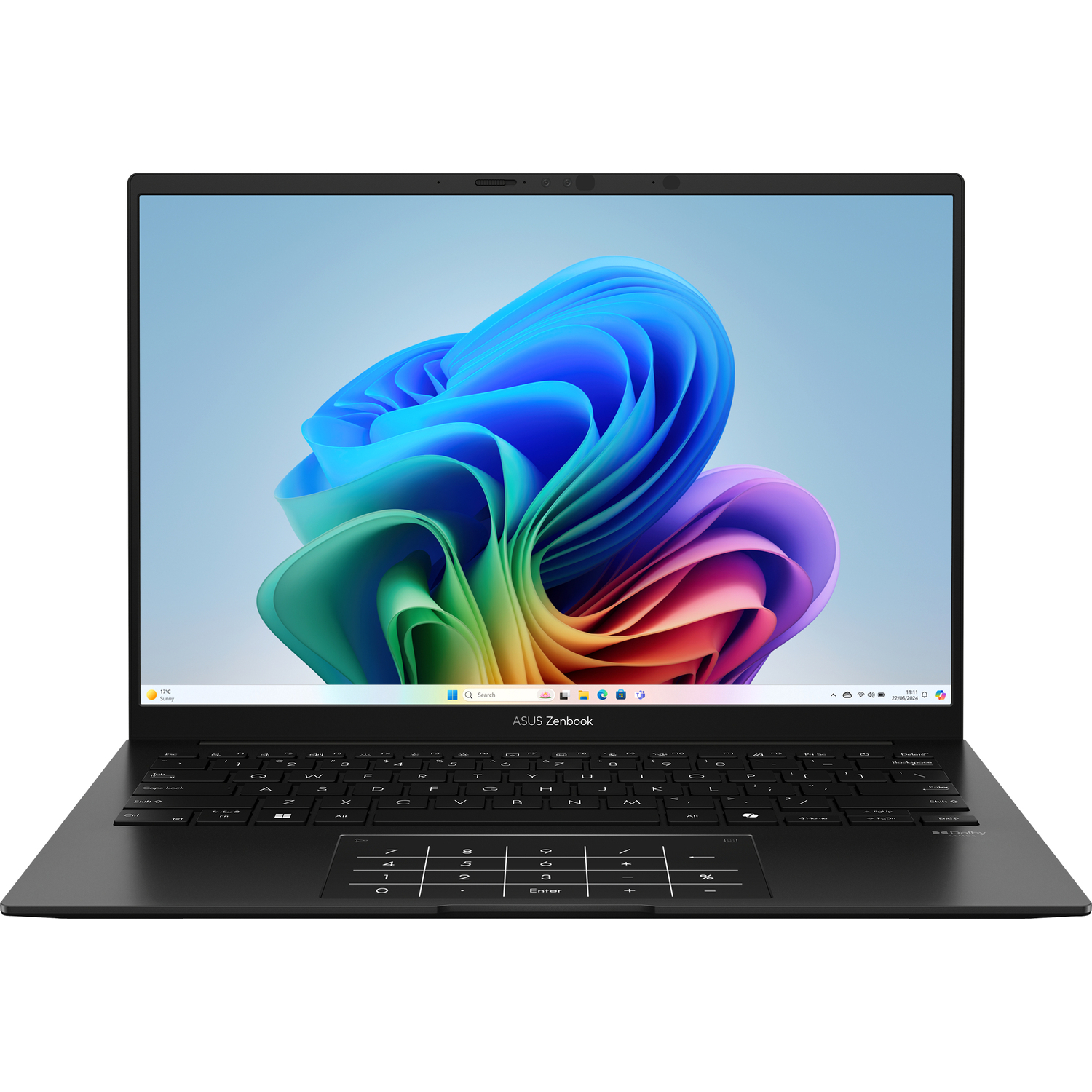 Ноутбук/ ASUS Zenbook 14 UM3406KA-QD180 14"(1920x1200 OLED 16:10)/AMD Ryzen AI 5 340(2Ghz)/16384Mb/1024PCISSDGb/noDVD/Int:AMD Radeon/Cam/BT/WiFi/75WHr/war 1y/1.2kg/Jade Black/DOS + алюм корп; +чехол (90NB14U1-M00AK0)