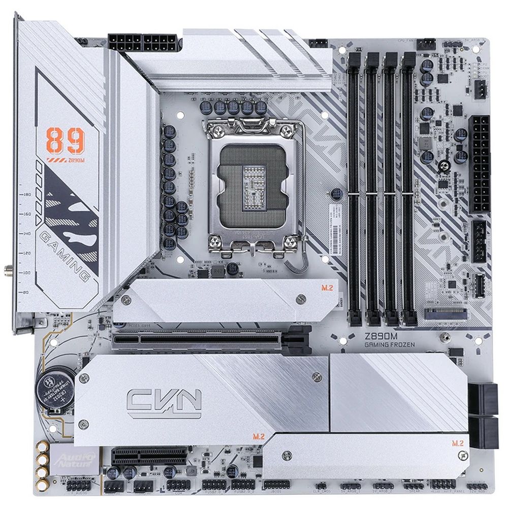 Материнская плата Colorful CVN Z890M GAMING FROZEN V20 Z890, LGA1851, 4*DDR5, 1*PCIEx16, 1*PCIEx4, 5*M.2, 3*TypeC, 2*USB3.2Gen2, 6*USB3.2Gen1, 4*USB2.0, 4*SATA3.0, 2.5G, DP, HDMI, M-ATX, RTL