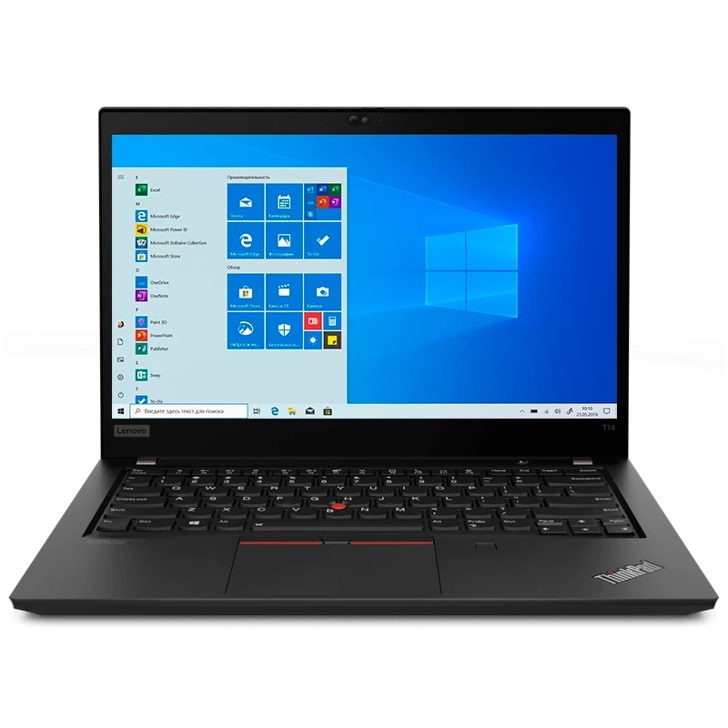 *Ноутбук Lenovo ThinkPad T14 Gen 2 Core i5 1135G7 8Gb SSD256Gb Intel Iris Xe graphics 14" IPS FHD (1920x1080)/ ENGKBD Windows 10 Professional 64 black WiFi BT Cam (20W000T9US)