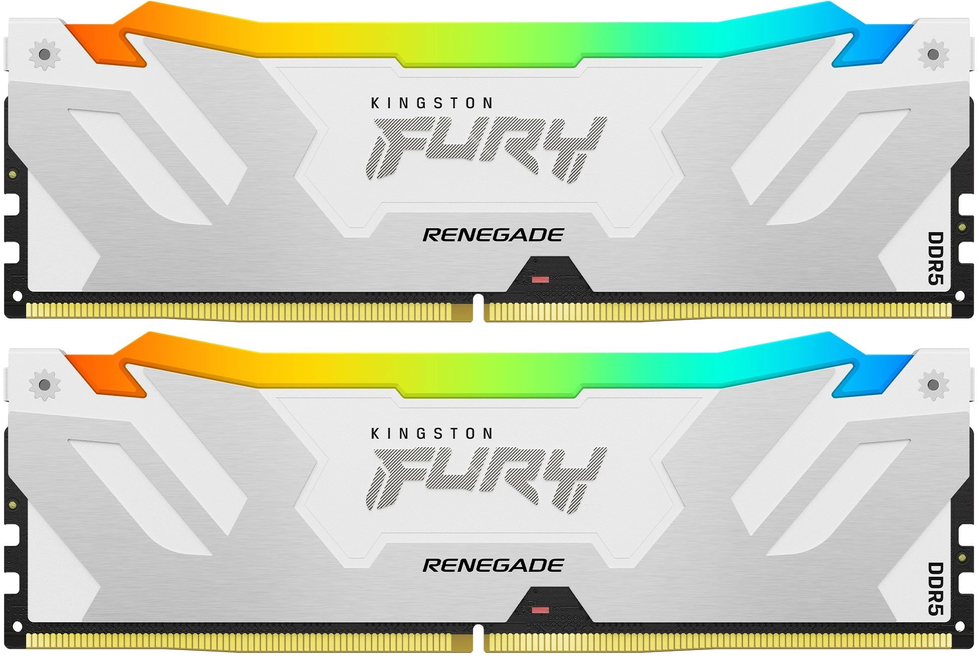 Память оперативная/ Kingston 64GB 6400MT/s DDR5 CL32 DIMM (Kit of 2) FURY Renegade RGB White XMP (KF564C32RWAK2-64)