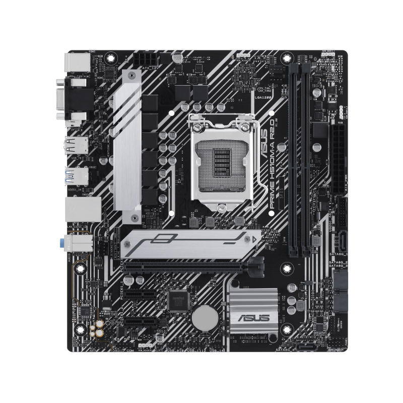 Материнская плата ASUS PRIME H510M-A R2.0, LGA1200, H470, 2*DDR4, DP+VGA+HDMI, 4xSATA3, M2, Audio, Gb LAN, USB 3.2, USB 2.0, mATX (90MB1FP0-M0EAY0)