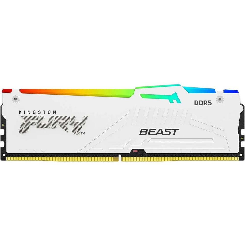 Память оперативная/ Kingston 16GB 6400MT/s DDR5 CL32 DIMM FURY Beast White RGB EXPO (KF564C32BWEA-16)