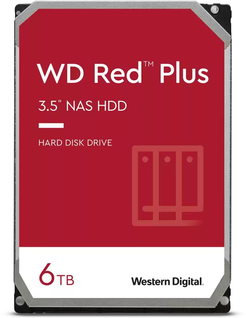 Жесткий диск Western Digital Red Plus WD60EFPX 6TB 3.5" 5400 RPM 128MB SATA-III NAS Edition