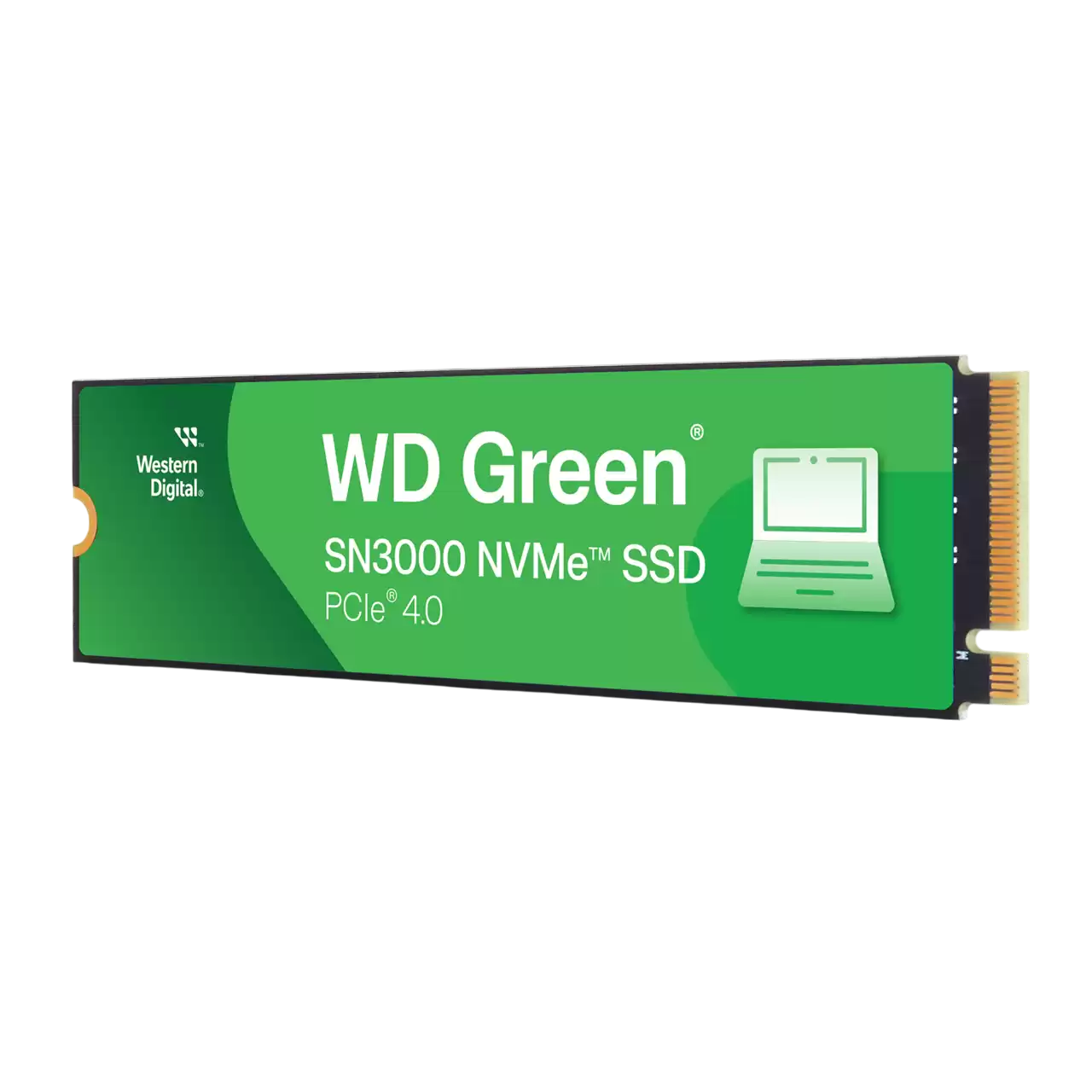 Твердотельные накопители/ WD SSD Green SN3000, 2000GB, M.2(22x80mm), NVMe, PCIe 4.0 x4, QLC, R/W 5000/4200MB/s, TBW 250, DWPD 0.1 (12 мес.) (WDS200T4G0E)