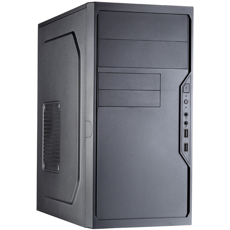 Корпус с блоком питания 500Вт./ Case Foxline FL-733 mATX case, black, w/ PSU 500W 12cm, 1xPCIe(6+2pin), w/ 2xUSB2.0, w/ pwr cord, w/ o FAN (FL-733-FZ500R)