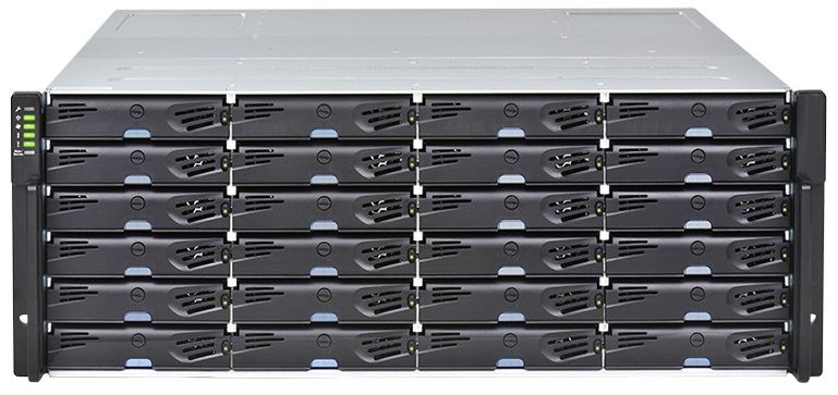 Infortrend EonStor DS 2000 Gen2 4U/24bay 3.5", Dual controller subsystem 2x12Gb SAS EXP. Port, 8x1G iSCSI ports +2x host board, 2x2GB, 2x(PSU+FAN), 2x(SuperCap.+Flash), 1xRackmount(ESDS 2024R2C-B) (DS2024R2C000B-8U32)