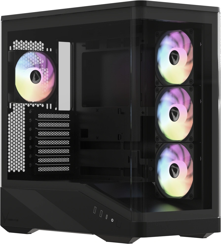 корпус Formula V Line Crystal U9 PA Black, ATX, TYPE-C*1, USB3.0*2, Curved Glass, SIDE 3x PERFORMANCE ARGB, REAR 1x PERFORMANCE ARGB